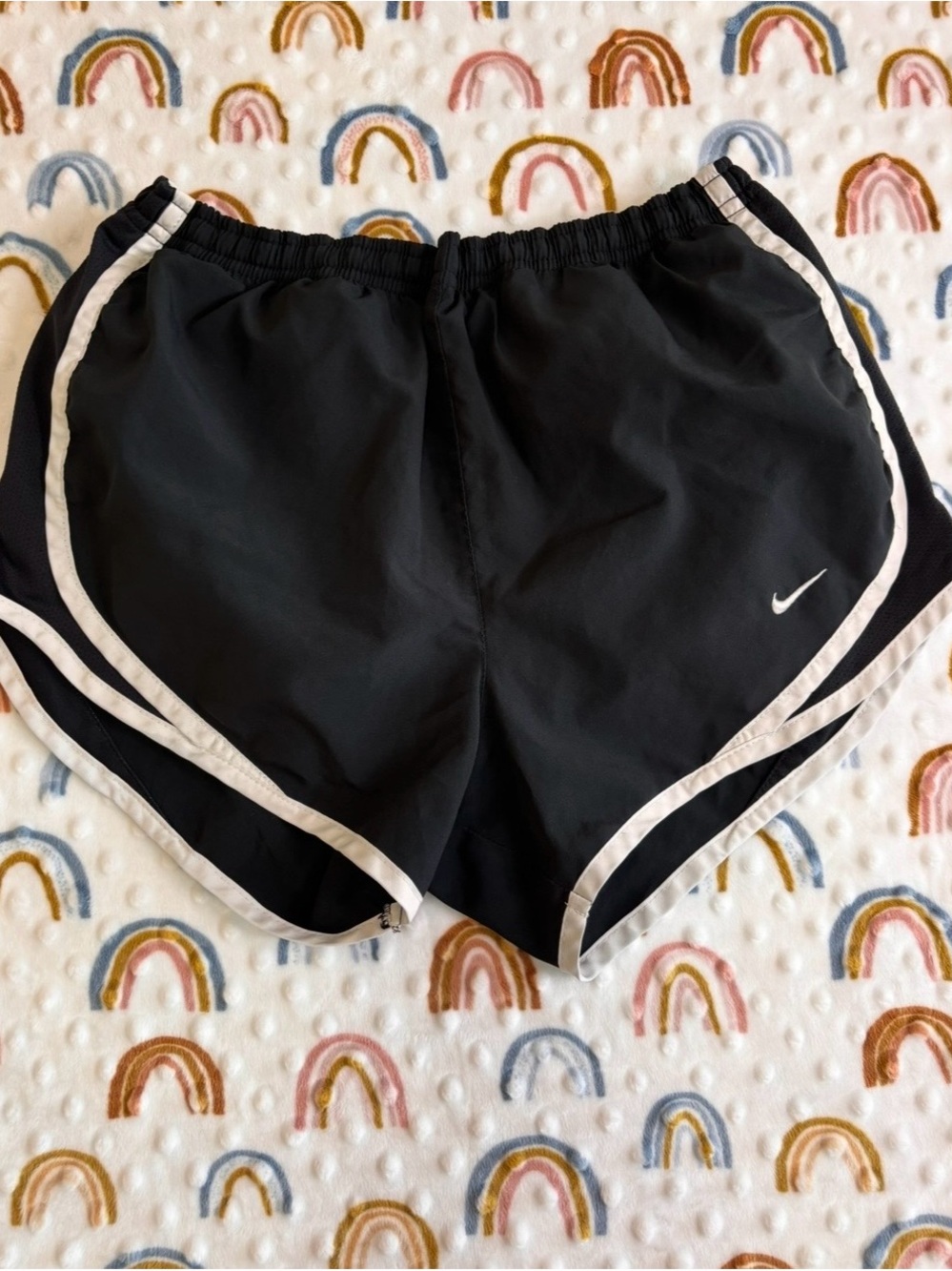 Nike Black Athletic Shorts with White Piping